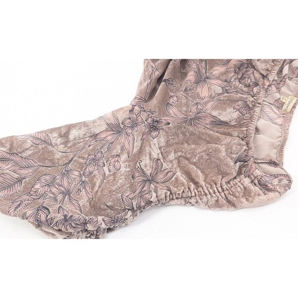 Democracy Velvet Floral Mauve Off Shoulder 3/4 Sleeve Ruffle Blouse Size Large - Picture 5 of 7